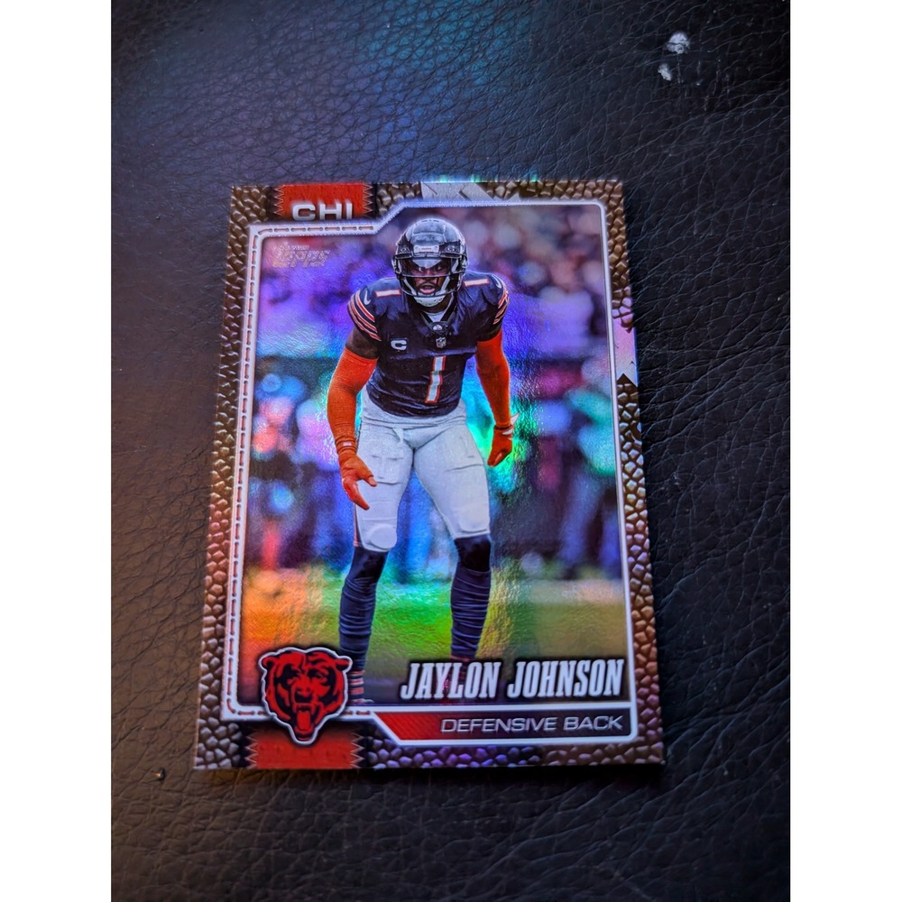 2024 Topps Football Jaylon Johnson Chicago Bears #38 Rainbow Foil Pigskin Border